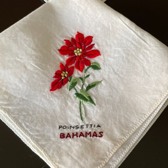 Vintage Set (4) Bahamas Embroidered Flowers Napkins - Picture 2 of 7